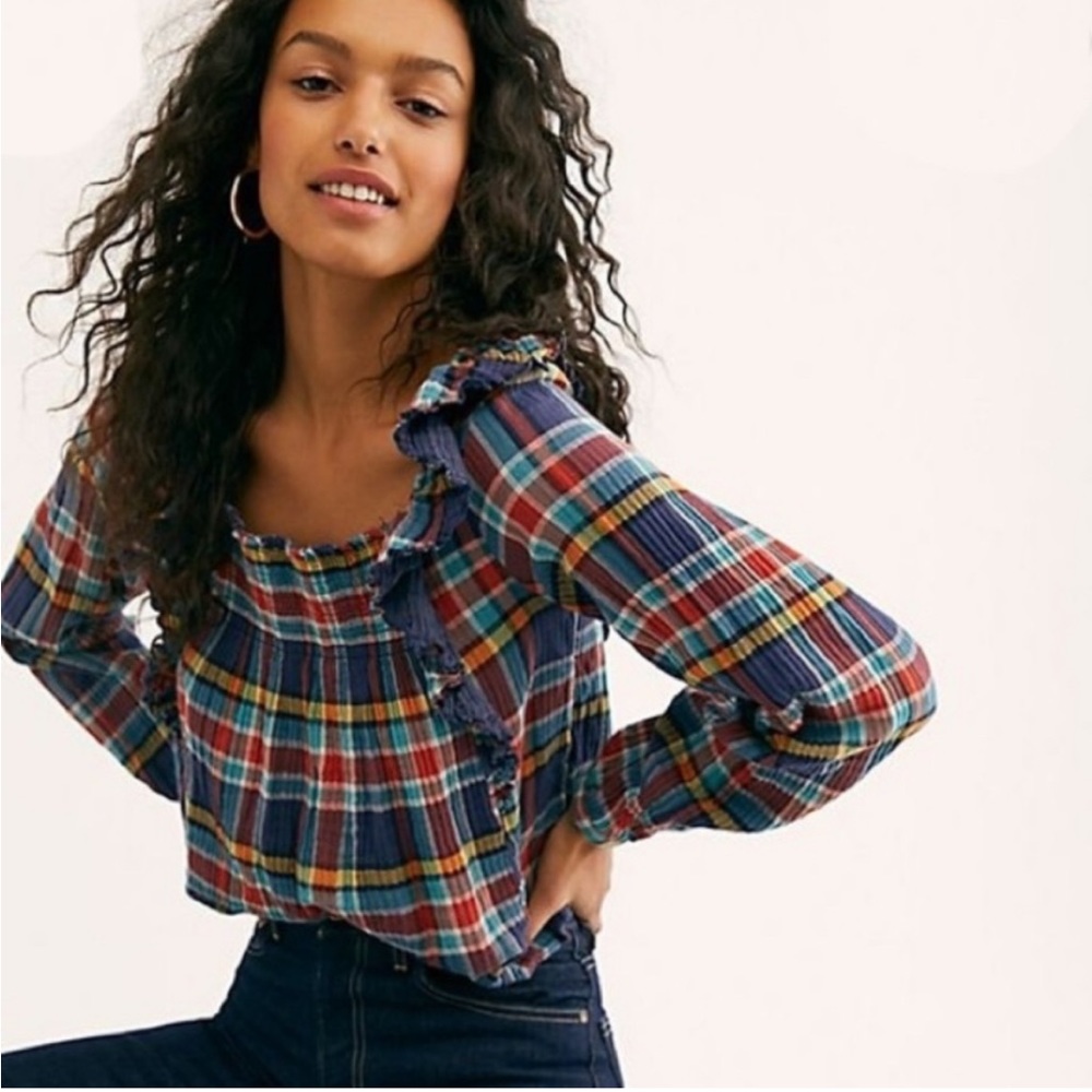 EUC | Free People | Sienna Plaid Top
